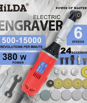 HILDA 380W Elektrische Rechte Grinder met 6 Variabele Snelheden - Polijst- en Schuurmachine