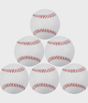 Set van 6 Harde Baseballs - Standaard Maat, Leer, Oefen & Trainingsballen