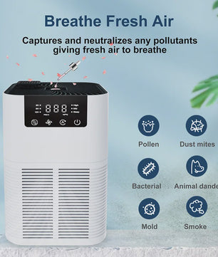 Luchtreiniger met HEPA Filter, Ionisator & Aroma Functie - Rook & Geur Verwijderaar