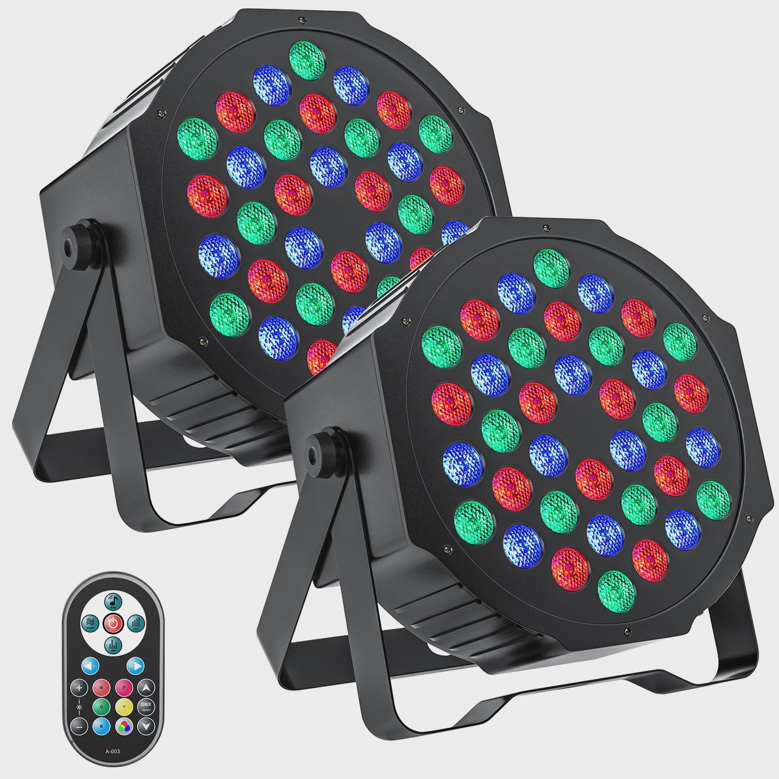 2x U'King LED Par Licht 36 RGB DMX Stage Verlichting voor Feest, DJ & Bruiloft