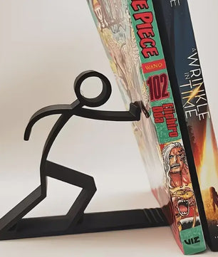 Creatieve Stickfigure Boekensteun - Minimalistische Boekenhouder voor Bureau & Cadeau