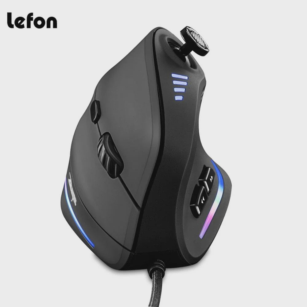 ZELOTES C18 Verticale Ergonomische Gaming Muis - 10000 DPI, RGB, Programmeerbaar