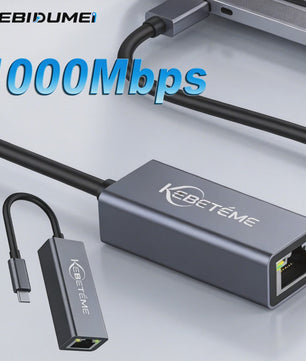 KEBIDUMEI USB 3.0 naar RJ45 Gigabit Netwerkkaart - 1000Mbps Ethernet Adapter