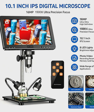 DM13 Digitale Microscoop 10.1" IPS Scherm, 2000X Vergroting, 16MP Camera