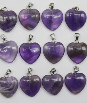 30x Natuursteen Hart Hangers (Amethist/Kwarts/Agaat) - DIY Sieraden Maken