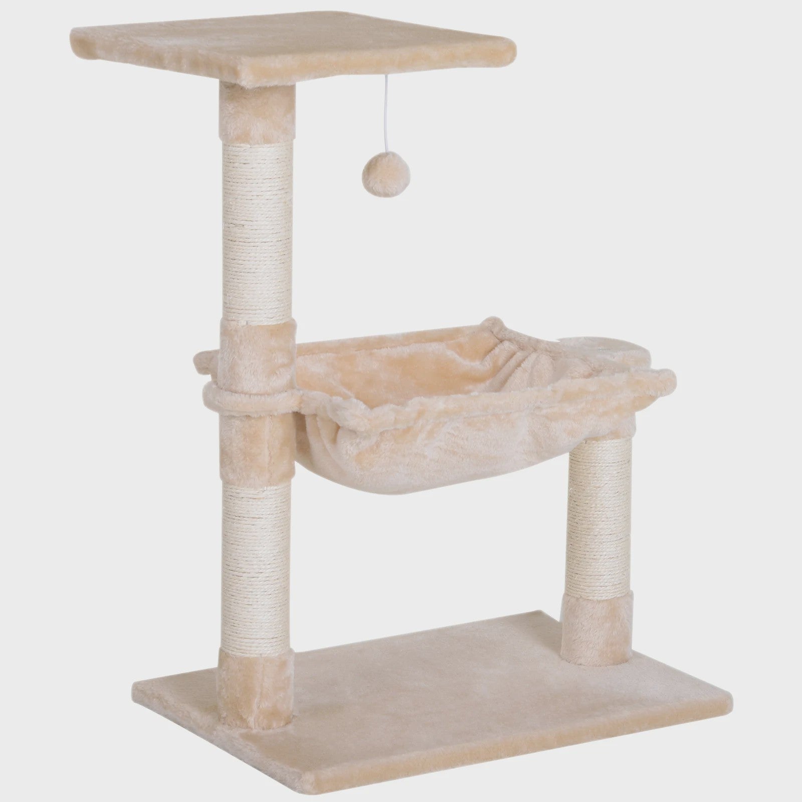 PawHut Kattenkrabpaal met Hangmat, Platform en Krabpalen - Beige