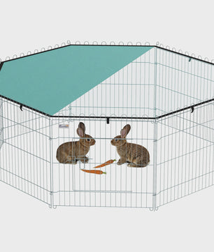 PawHut Hondenren 8-Panel met Dak - Verstelbaar, Opvouwbaar & Draagbaar - 60cm Hoog