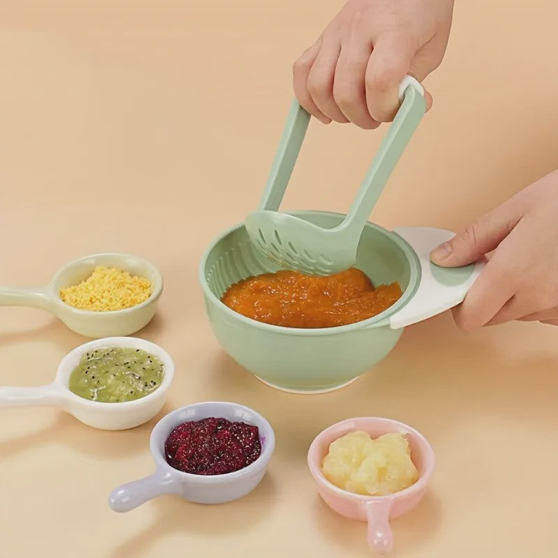 Baby Voedselbereidingsset: Handmatige Puree Maker & Rasp Kom