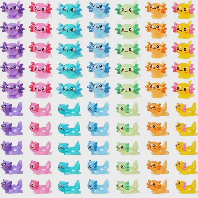 35x Schattige Axolotl Miniatuur Ornamenten - Perfect voor Aquarium & Sprookjes Tuin Decoratie