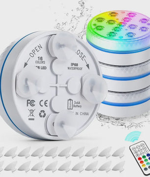 Waterdichte Onderwater LED Lamp met Afstandsbediening - 13 LEDs, RGB Kleuren, IP68