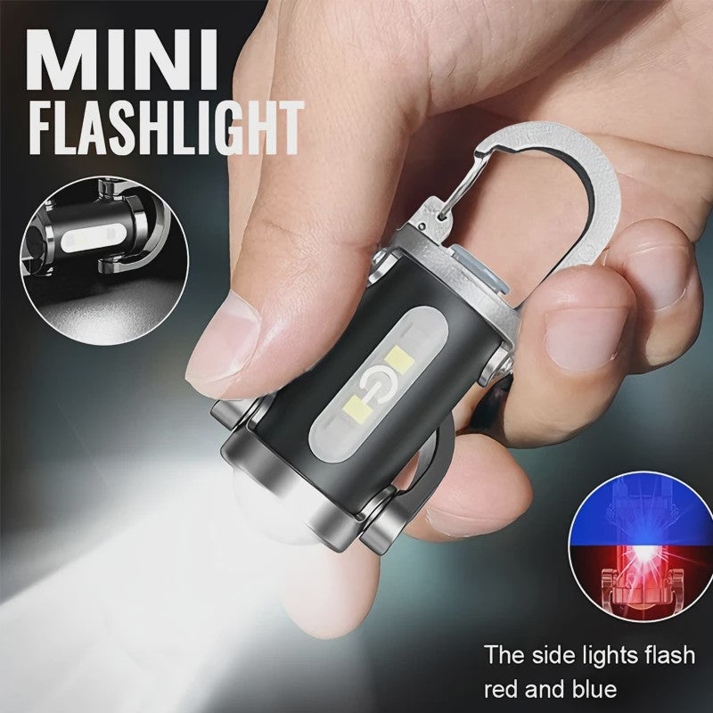 Oplaadbare Mini Zaklamp met COB Werklicht & Karabijnhaak - Compact en Waterdicht