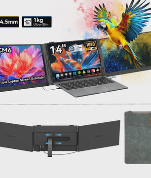 Blackview DCM6 14" FHD IPS Triple Laptop Screen Extender - Draagbaar & Uitbreidbaar