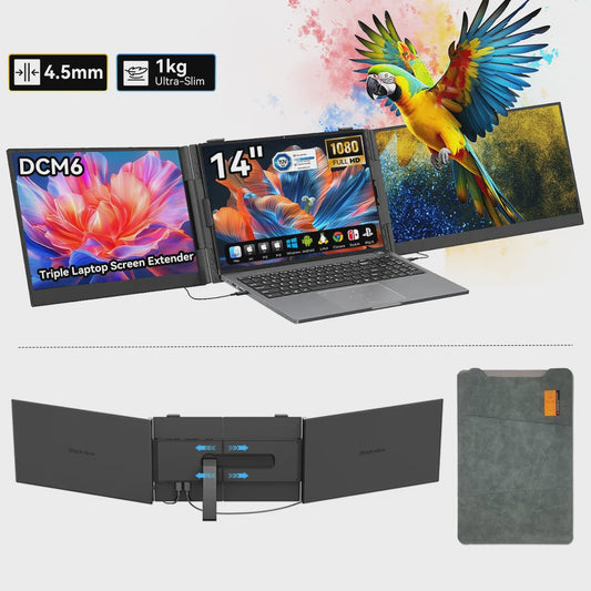 Blackview DCM6 14" FHD IPS Triple Laptop Screen Extender - Draagbaar & Uitbreidbaar