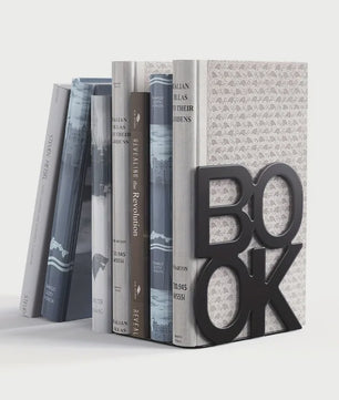 Set van 2 Stijlvolle IJzeren Boekensteunen - Anti-slip - Ideaal voor Thuis, Kantoor en Bibliotheek