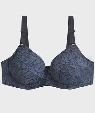 Comfortabele Plus Size BH met Dunne Cups en Bloemenprint - D, E, F Cup Maten