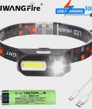 Krachtige Oplaadbare COB+LED Hoofdlamp 1500LM - Waterdicht & Helder voor Buitenactiviteiten