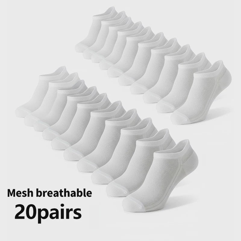 10/20 Paar Heren Enkel Sokken - Ademend Mesh, Sport & Casual, Zomer
