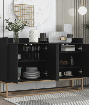 Modern Handvrij Dressoir met 4 Deuren - 120cm Breed Buffetkast