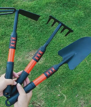 Tuin Gereedschap Set: Spade, Hark en Schoffel met Verlengbare Handgreep