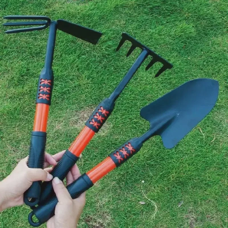 Tuin Gereedschap Set: Spade, Hark en Schoffel met Verlengbare Handgreep