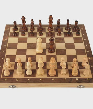Magnetisch Houten Schaakspel Opvouwbaar met Opbergruimte - 29cm, 34cm, 39cm