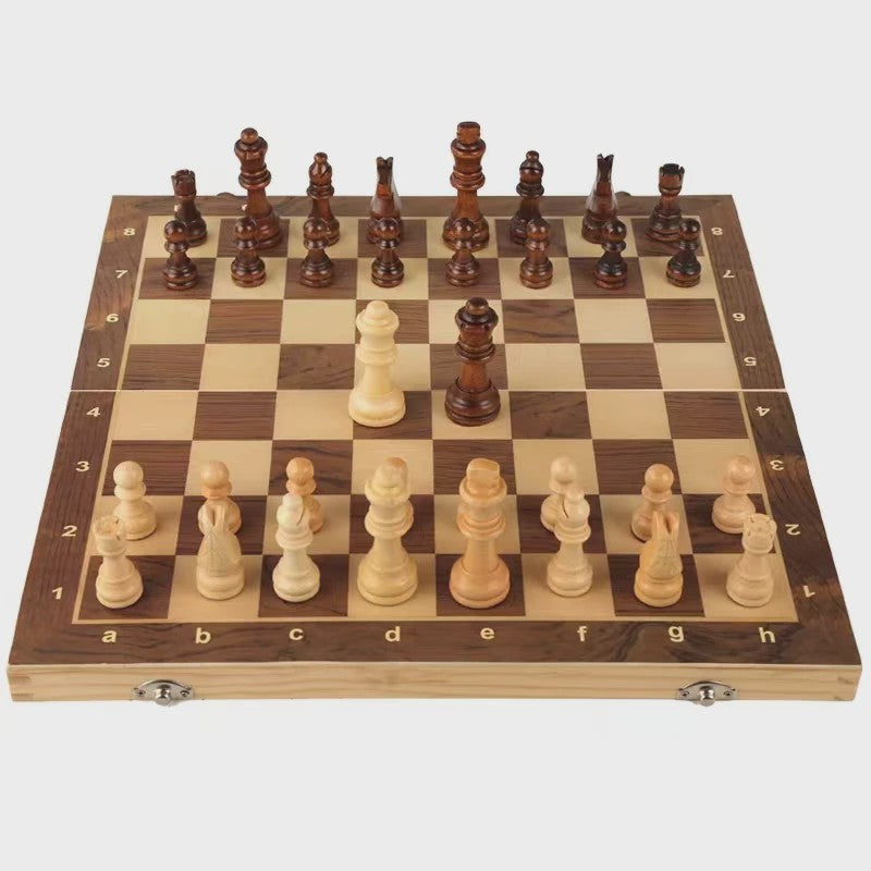 Magnetisch Houten Schaakspel Opvouwbaar met Opbergruimte - 29cm, 34cm, 39cm