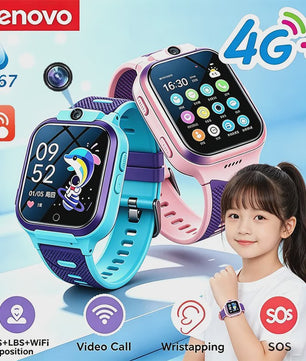 Lenovo Kinder Smartwatch 5G GPS SOS Camera Waterdicht - Veilig & Leuk Cadeau voor Jongens en Meisjes