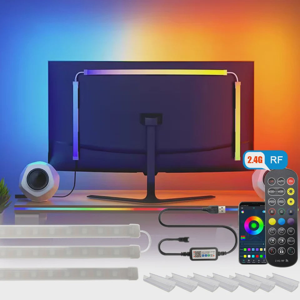 RGBIC LED Strip Verlichting voor Monitor (24-34 Inch) - APP & Muziek Sync