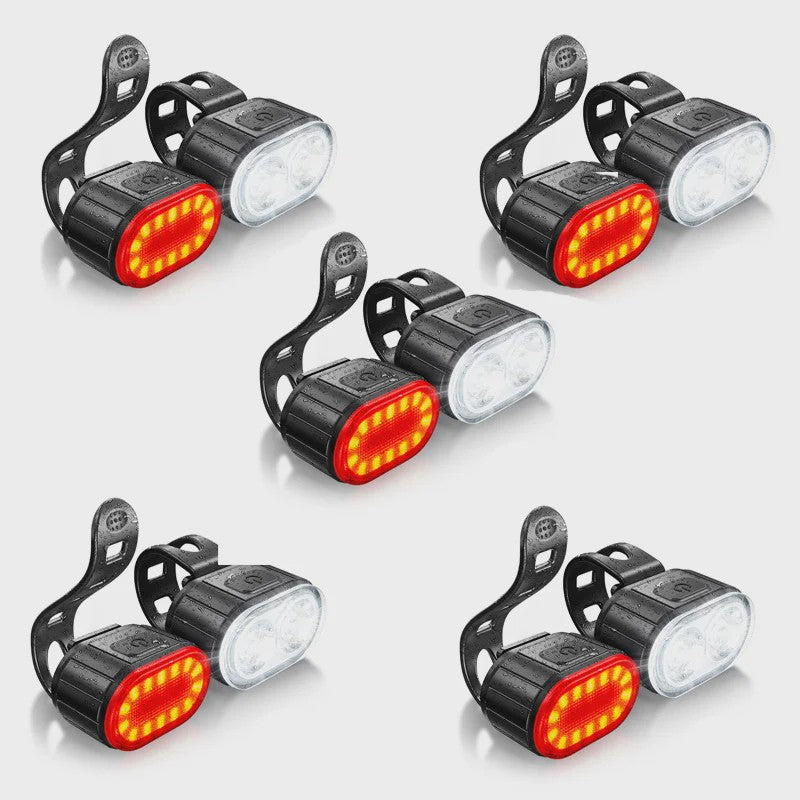 Oplaadbare Fietsverlichting Set: Voor- en Achterlicht met USB
