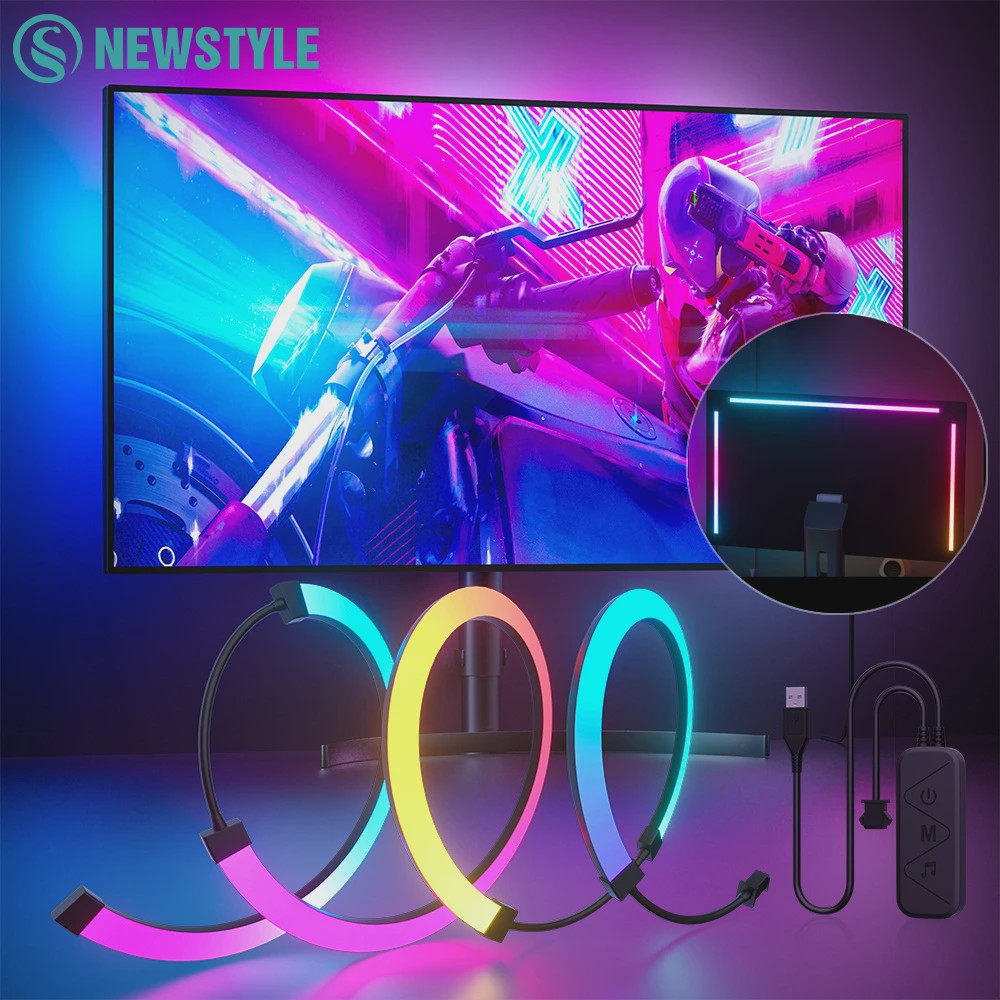 RGB Gaming Monitor Achtergrondverlichting - Synchroniseer met PC, App & Muziek voor Ultieme Sfeer