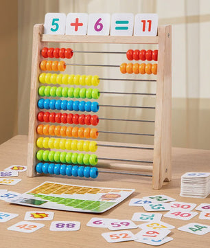 Houten Telraam Educatief Speelgoed - 100 Kralen voor Rekenonderwijs en Montessori Leren