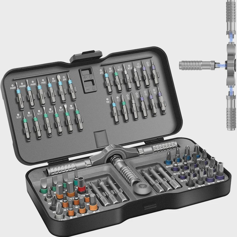 66-in-1 Precisie Magnetische Ratelschroevendraaierset met T-handvat