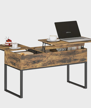 Verstelbare Salontafel met Schuifblad en Soft-Close Sluiting - Rustiek Bruin