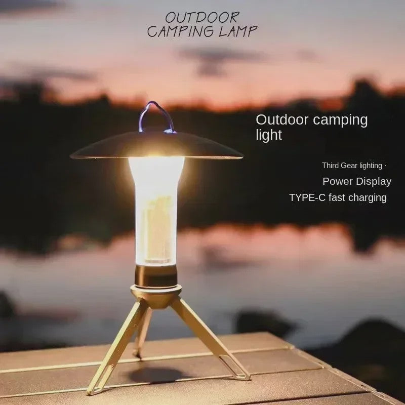 Draagbare Camping Lamp met Statief & USB-C Opladen - Outdoor Verlichting