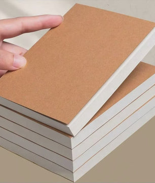 A6 Notitieboekje met Dik Papier - Lijn, Blanco, Grid - Kraft Cover