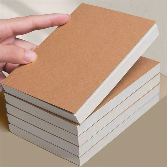 A6 Notitieboekje met Dik Papier - Lijn, Blanco, Grid - Kraft Cover