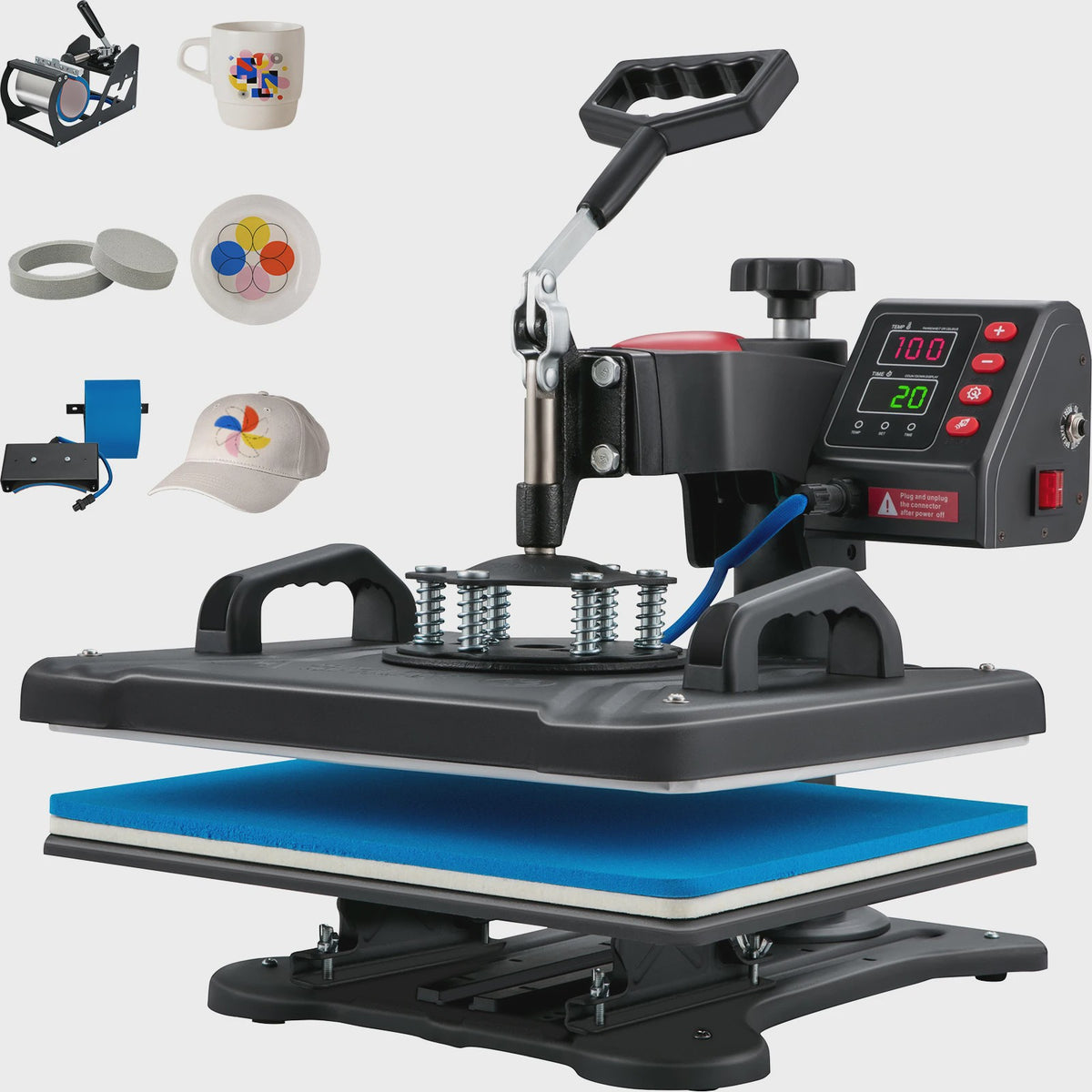 5-in-1 Heat Press Machine 12x15 inch - Digitale Sublimatie Transfer Printer