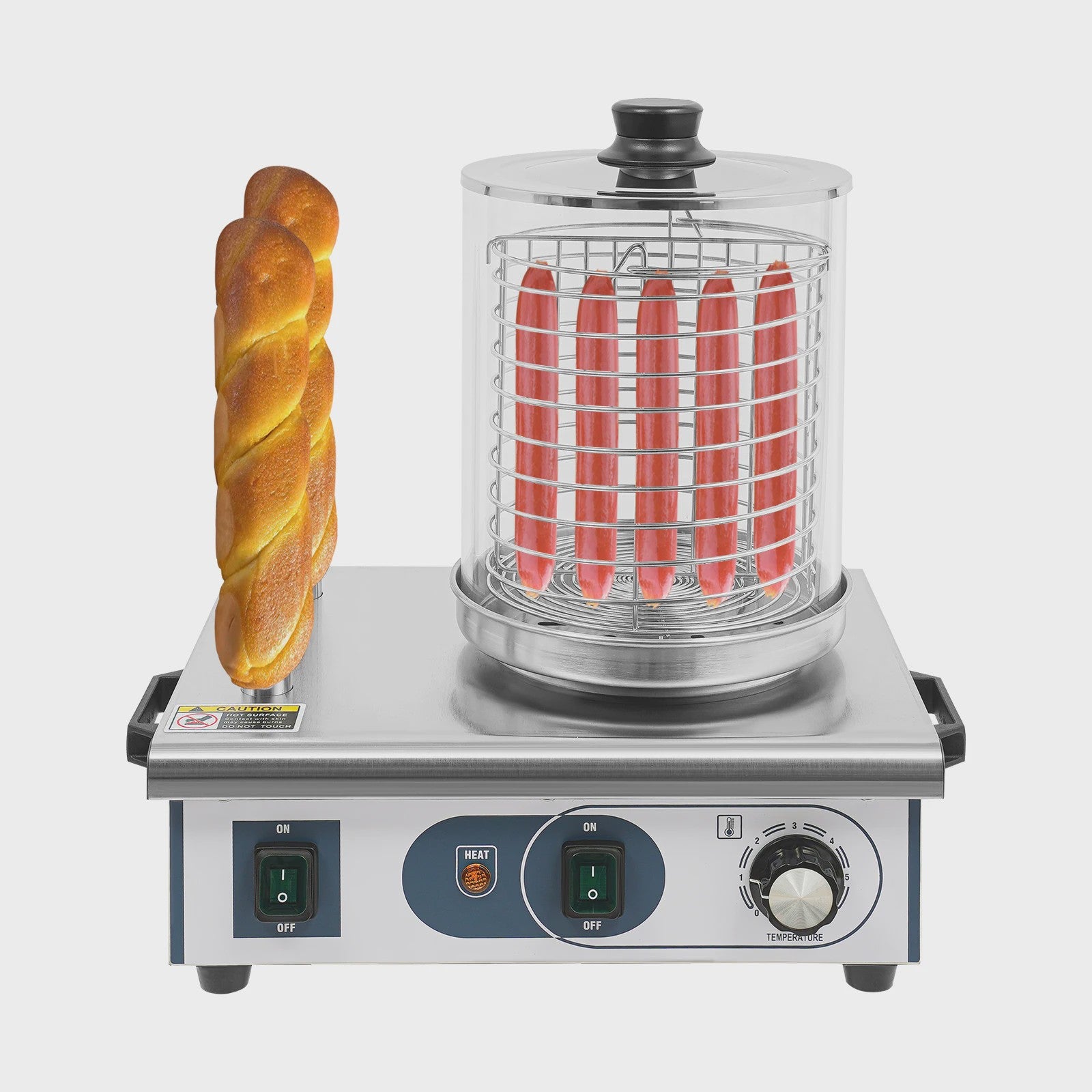 Professionele Hotdog Grill & Warmer - 550W Elektrische Worstmachine