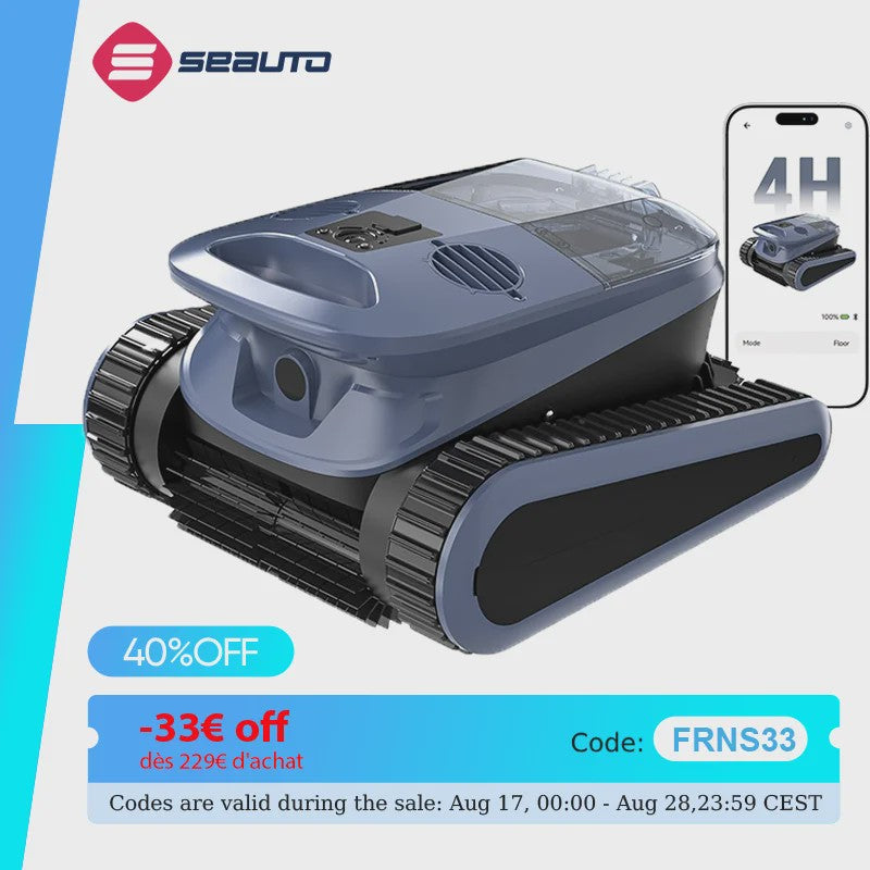 Robot Zwembadreiniger Seauto SAT 40 - Slimme Navigatie & 240 Min. Batterij