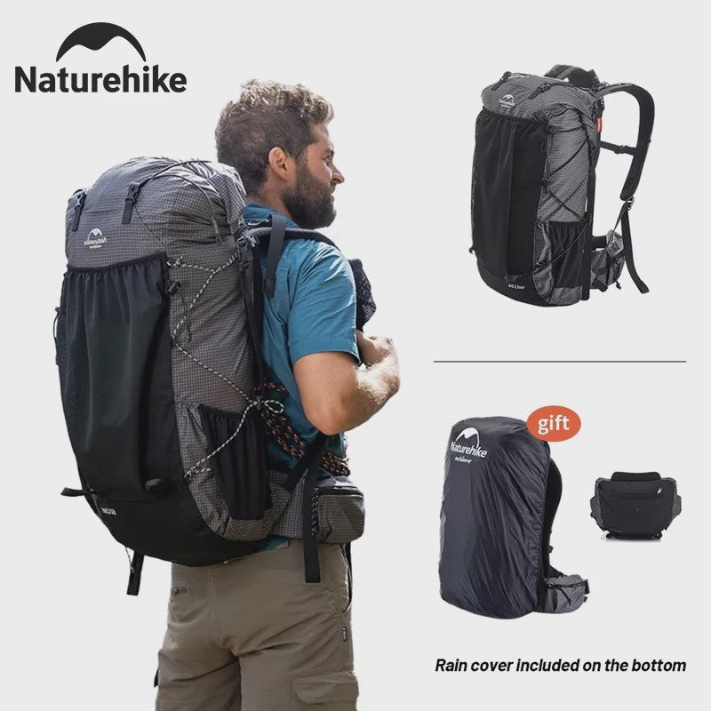 Naturehike Klimrugzak 60+5L - Ruime Outdoor Rugzak voor Reizen, Kamperen en Klimmen met Regenhoes
