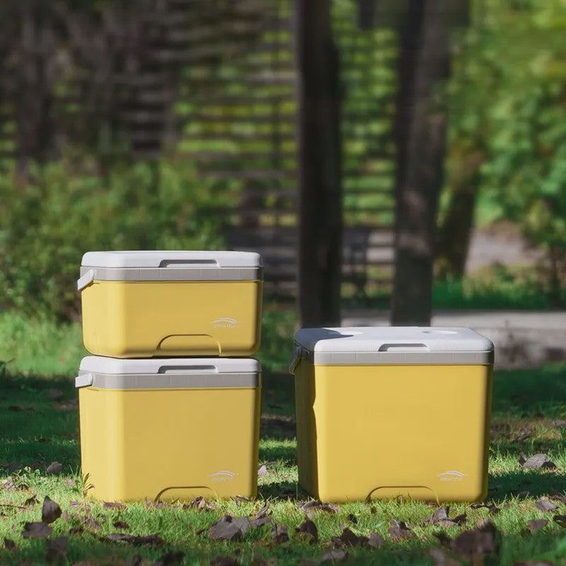 Robuuste Gele Koelbox - 9/15/24L, Valbestendig & 50kg Draagkracht
