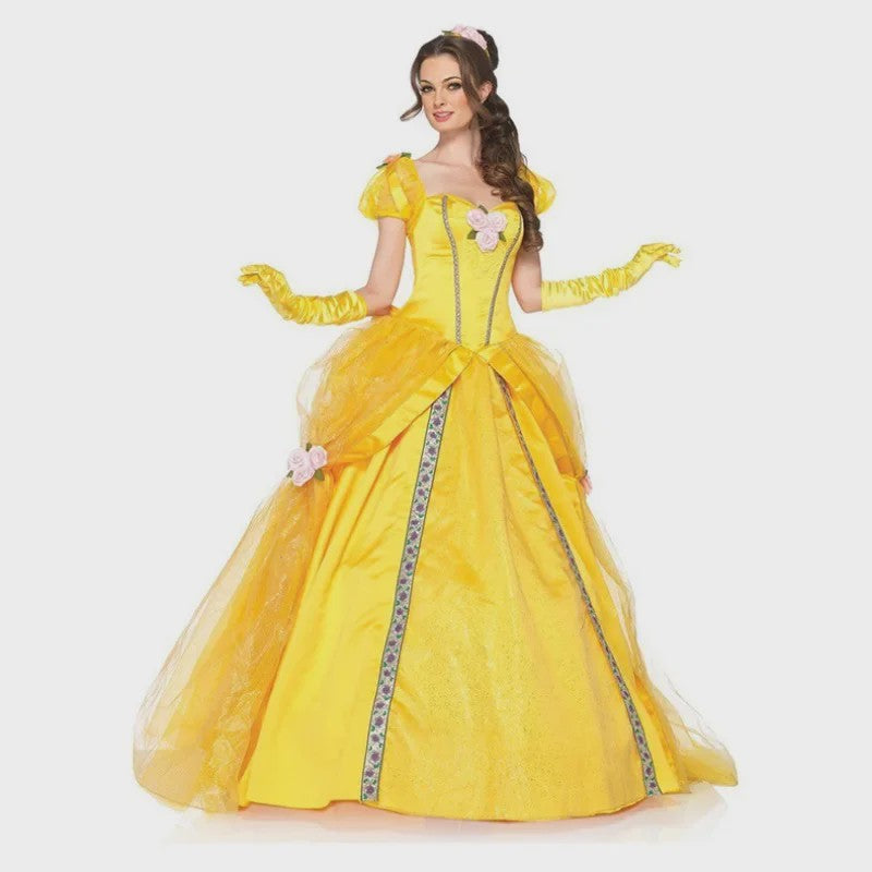 Belle Prinsessenjurk Geel Dames - Sprookjeskostuum voor Feest & Carnaval