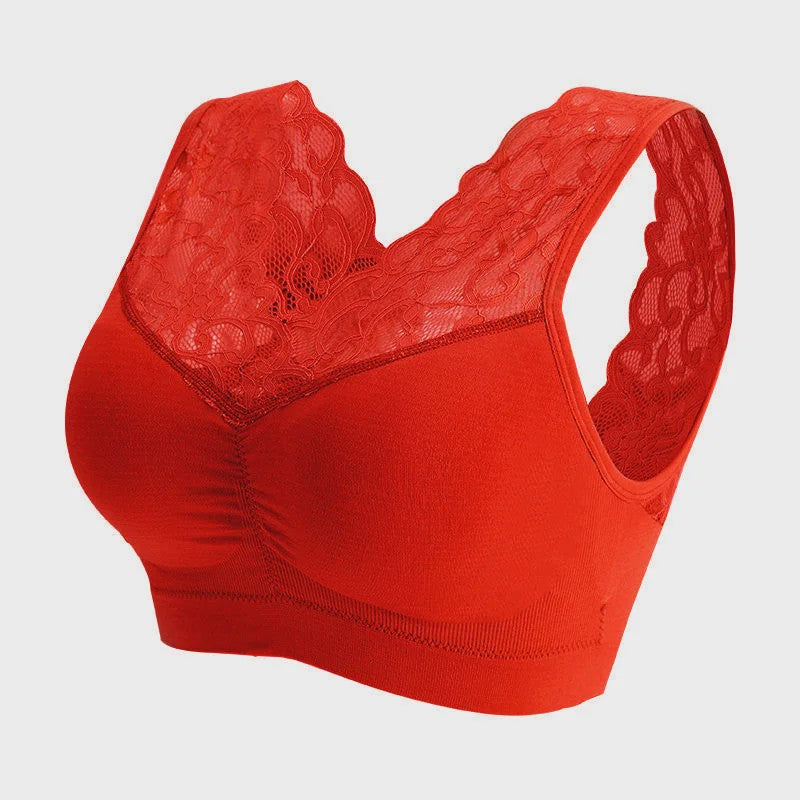 Comfortabele Seamless Lace Bralette voor Dames - Push-Up & Draadloos Sport BH