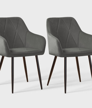 Stijlvolle Fauteuil met Armleuningen - Fluweel of Kunstleer, Zwarte Metalen Poten - Modern Design