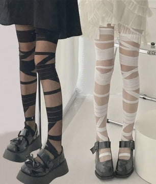Dames Kniekousen met Bandage en Streep - Y2K, Lolita & Sexy Stijl