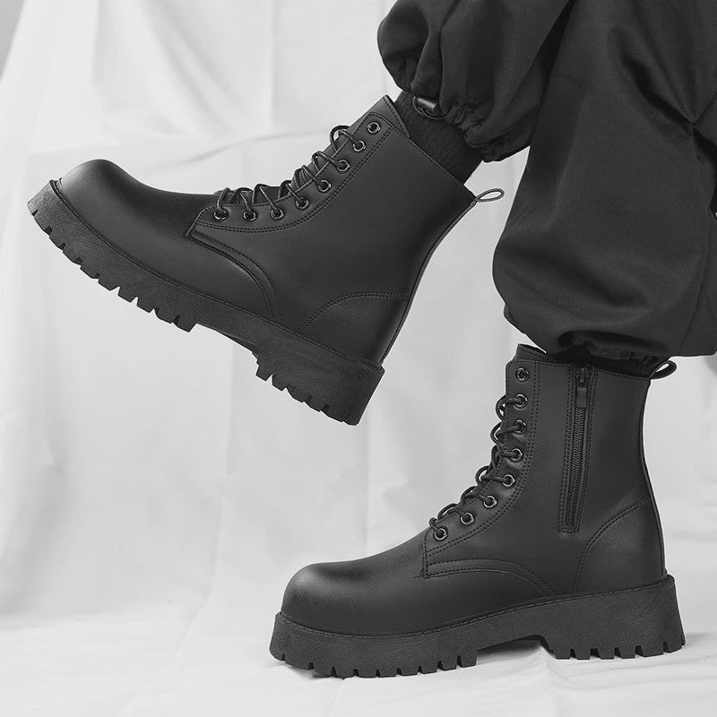 Unisex Leren Hoge Laarzen - Vier Seizoenen, Anti-slip & Comfortabel