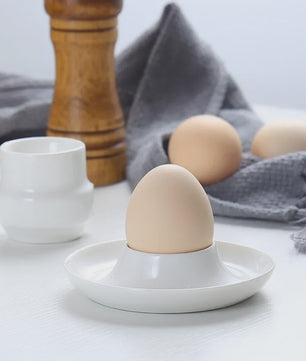 Set van 4 Luxe Porseleinen Eierdopjes - Stapelbaar & Elegant voor Ontbijt