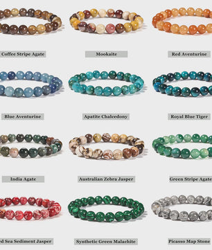 Natuurstenen Armbanden (4-10mm) - Amethist, Tijgeroog & meer - Unisex Reiki Healing