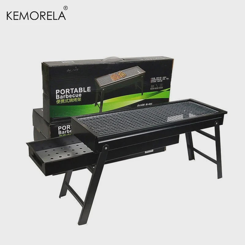 Grote Opvouwbare BBQ Barbecue Grill 60CM - Draagbaar Houtskool Fornuis voor Buiten, Camping & Picknick