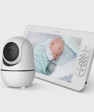 7" HD Babyfoon met 1080P IPS Beeldscherm, Ondersteuning voor 2 Camera's, 24u Batterij & 300m Bereik